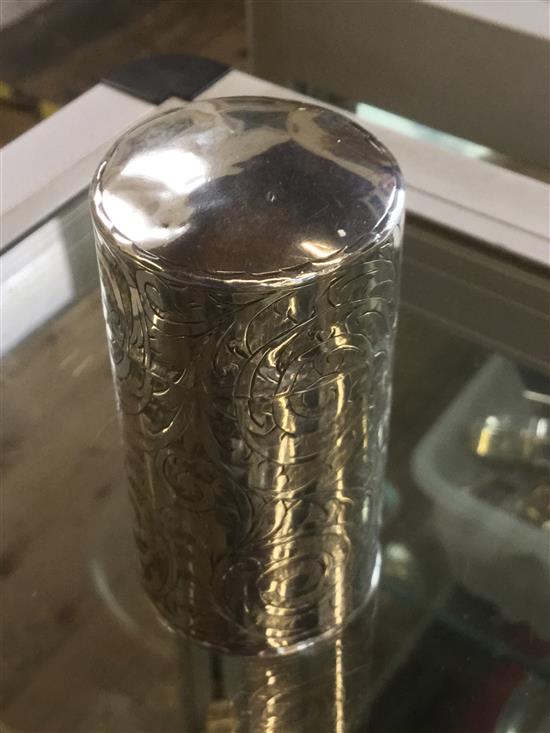 Silver cased scent bottle, Birmingham 1913